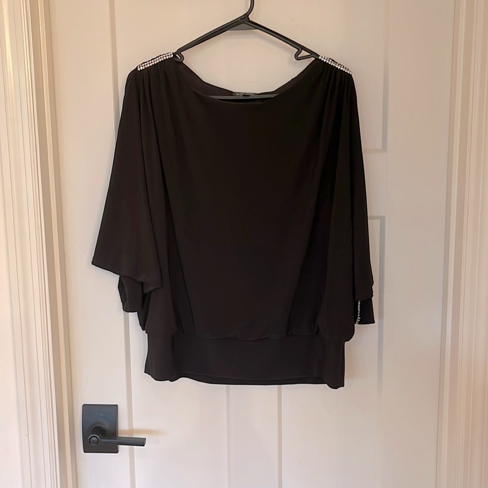 Dolman Sleeve w/Rhinestone Accents Top
